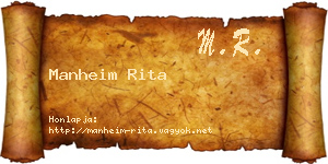Manheim Rita névjegykártya